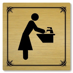 Umývárna ženy, 80x80mm, zlatá, Nebraska